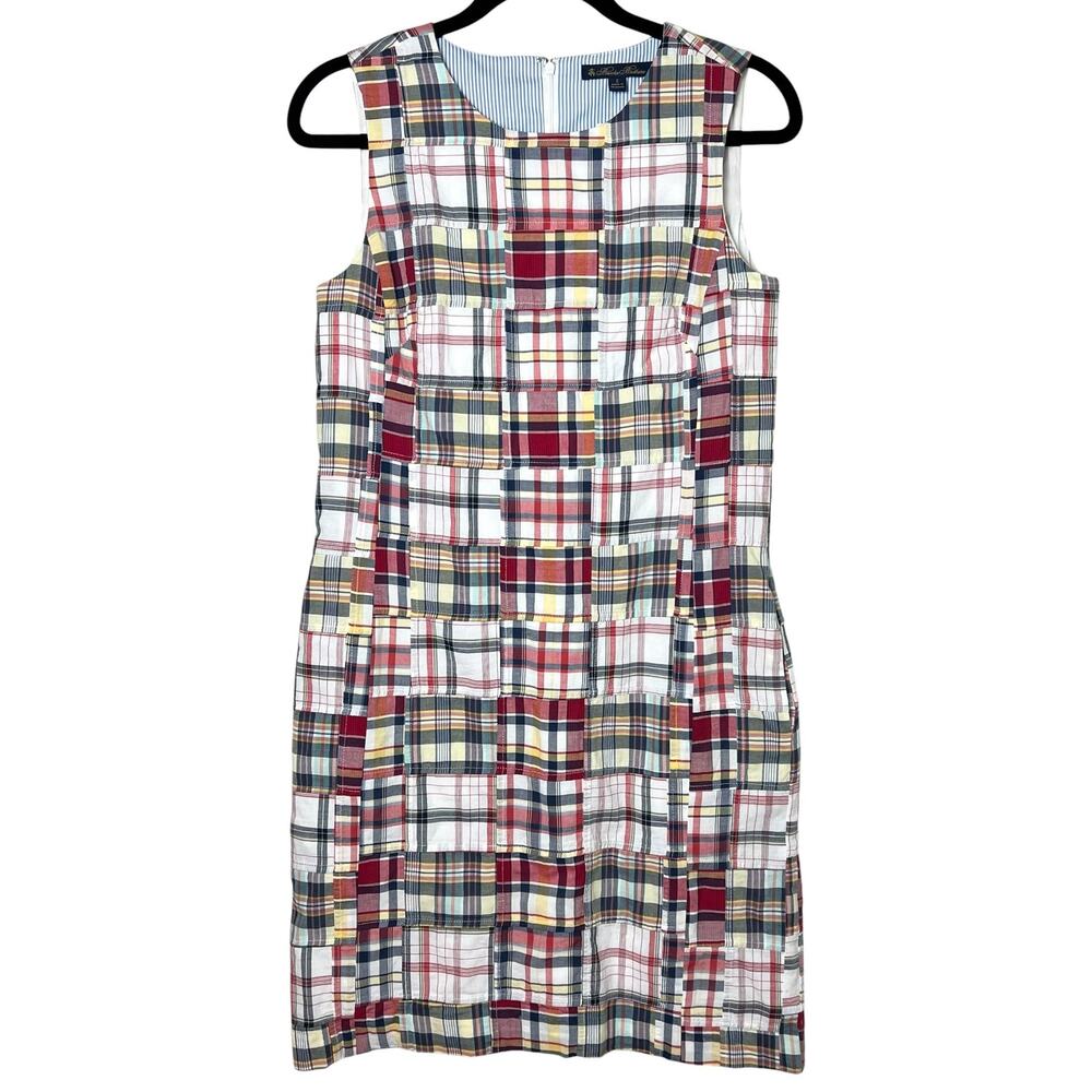 NWT Brooks Brothers Madras Plaid Patchwork Shift Dress Preppy Size 2